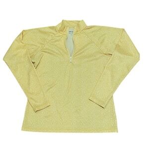 Marmot Womens Pullover Top Yellow Leaf Print‎ Activewear Athletic Large